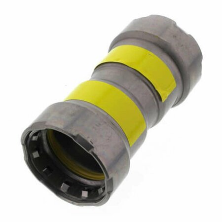 ESCENOGRAFIA 0.75 in. Steel Coupling with Stop MegaPressG, Press x Press Fitting, Black ES2934426